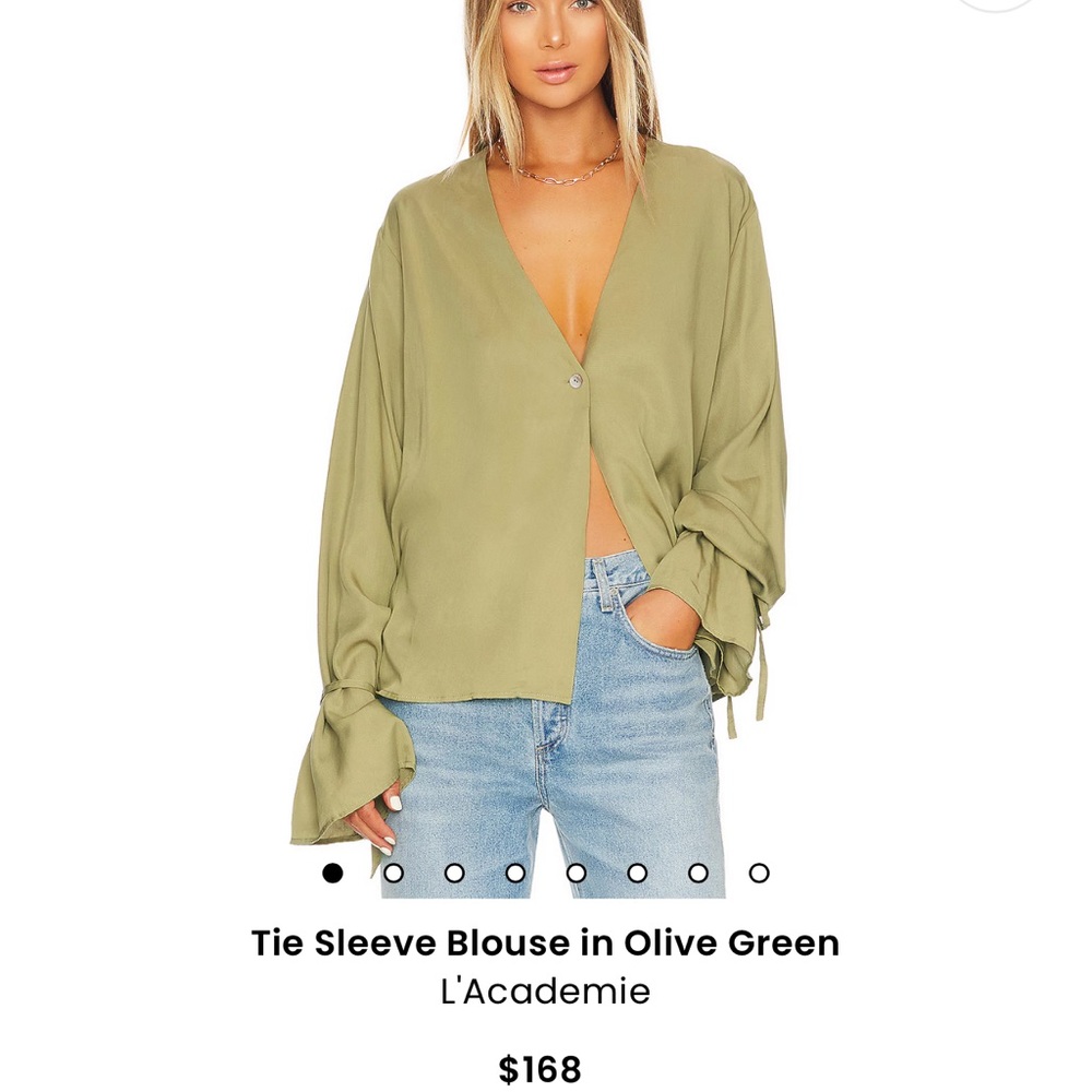 Tie Sleeve Blouse in Olive Green
L'Academie